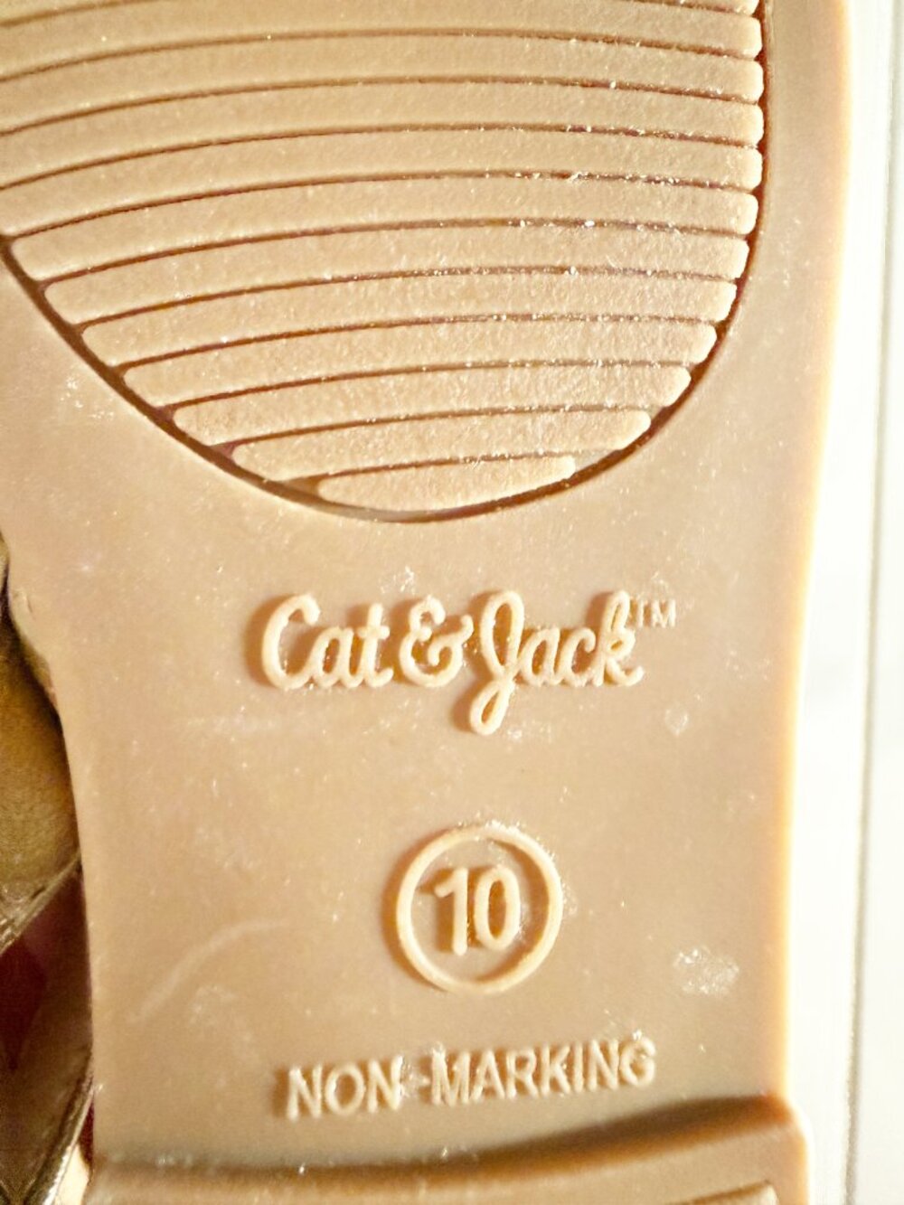 Cat & Jack Toddler Girls Bow Sandals Gold Size 10 - Picture 6 of 7